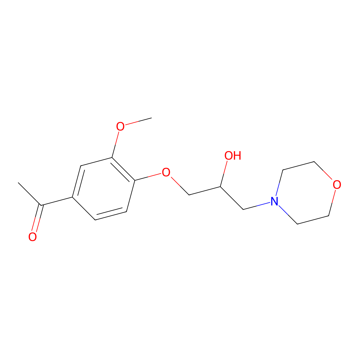 1-(4-(2-Hydroxy-3-morpholinopropoxy)-3-methoxyphenyl)ethanone molecular structure, CAS 799257-93-5