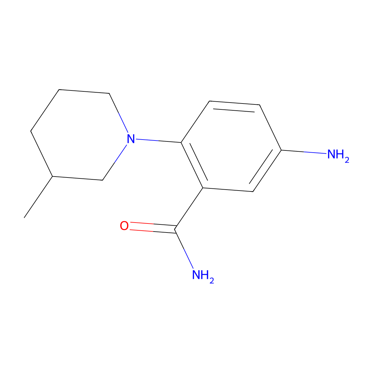 5-Amino-2-(3-methylpiperidin-1-yl)benzamide molecular structure, CAS 799258-22-3