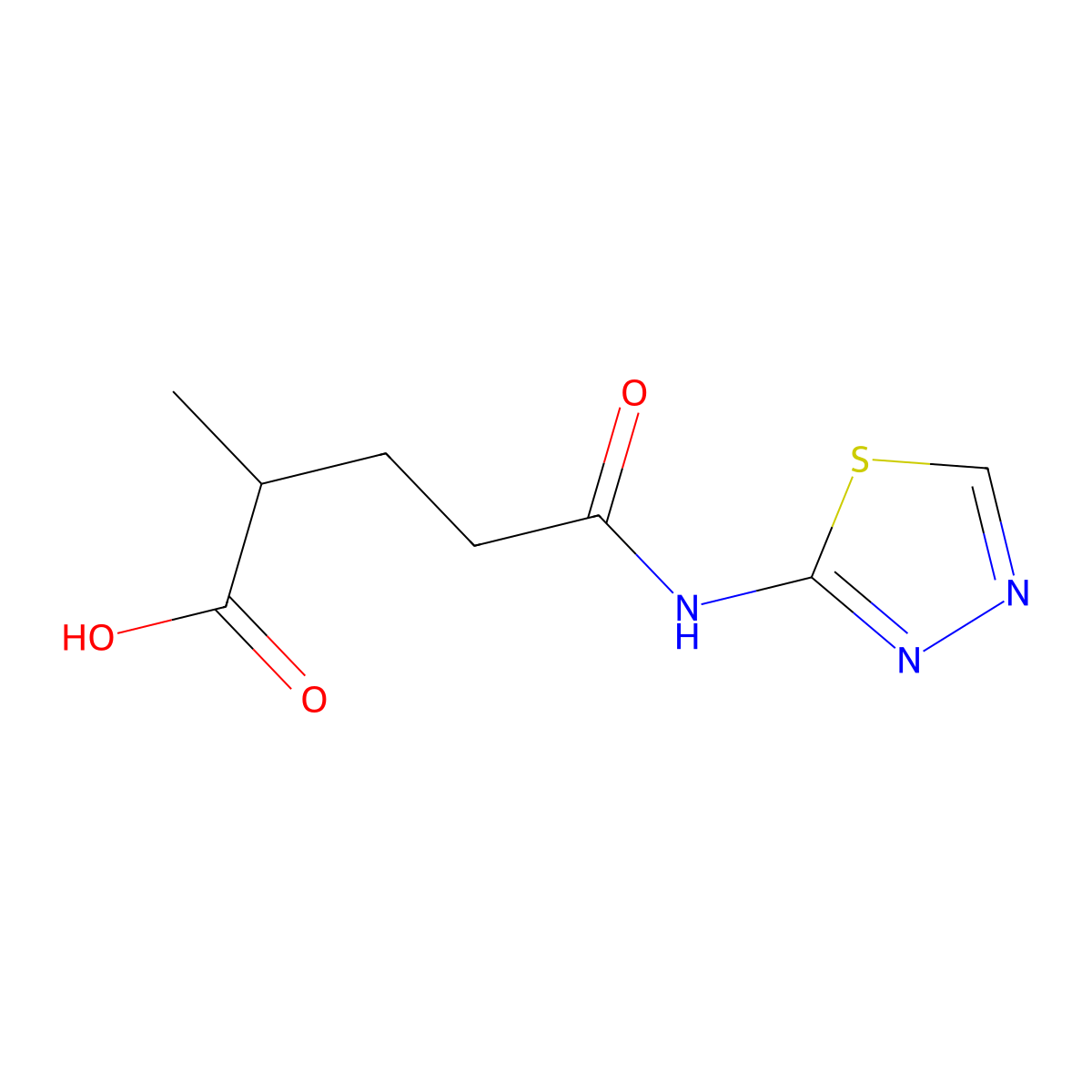 2-Methyl-4-([1,3,4]thiadiazol-2-ylcarbamoyl)-butyric acid molecular structure, CAS 799258-41-6