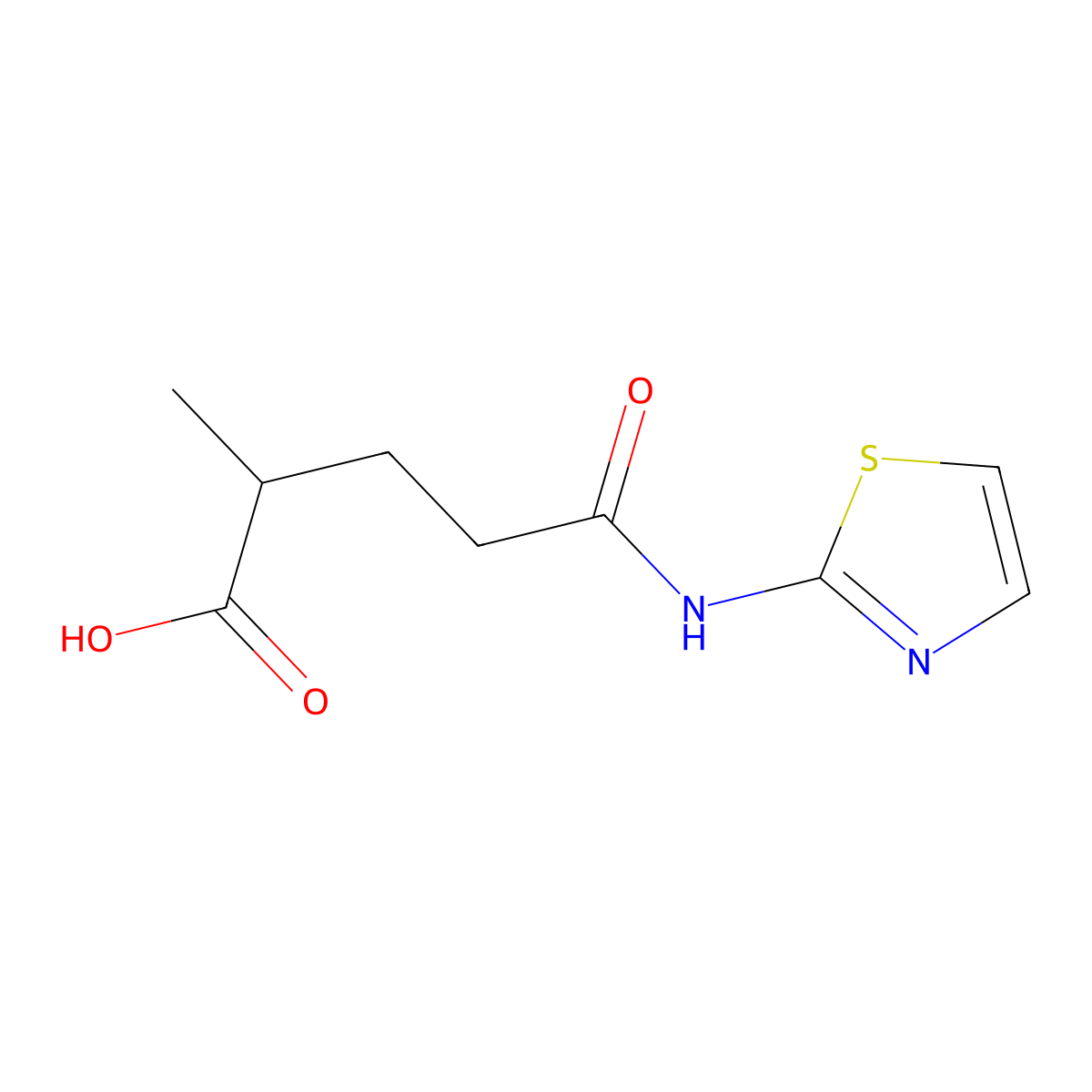 2-Methyl-4-(thiazol-2-ylcarbamoyl)-butyric acid molecular structure, CAS 799258-42-7