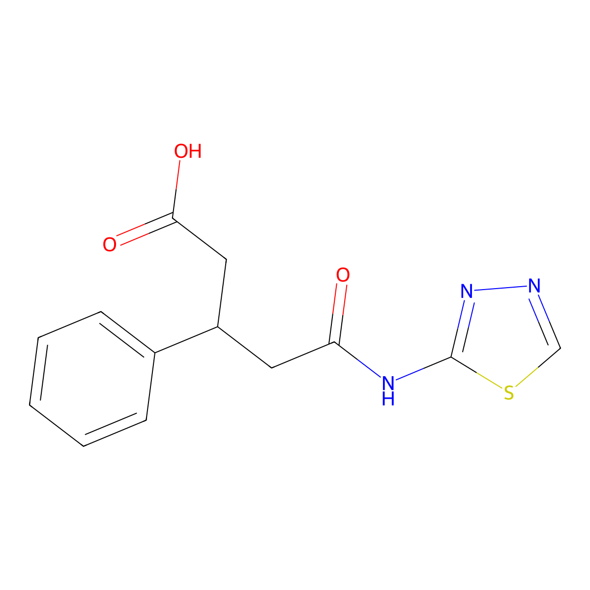 3-Phenyl-4-([1,3,4]thiadiazol-2-ylcarbamoyl)-butyric acid molecular structure, CAS 799258-43-8