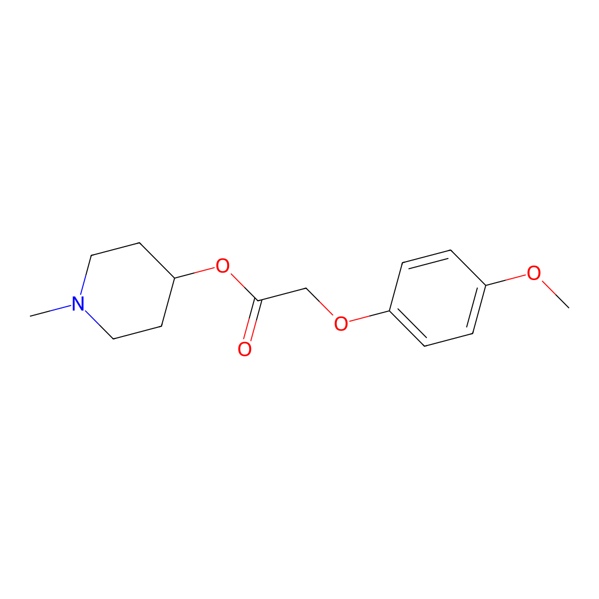 1-Methylpiperidin-4-yl (4-methoxyphenoxy)acetate molecular structure, CAS 799258-70-1