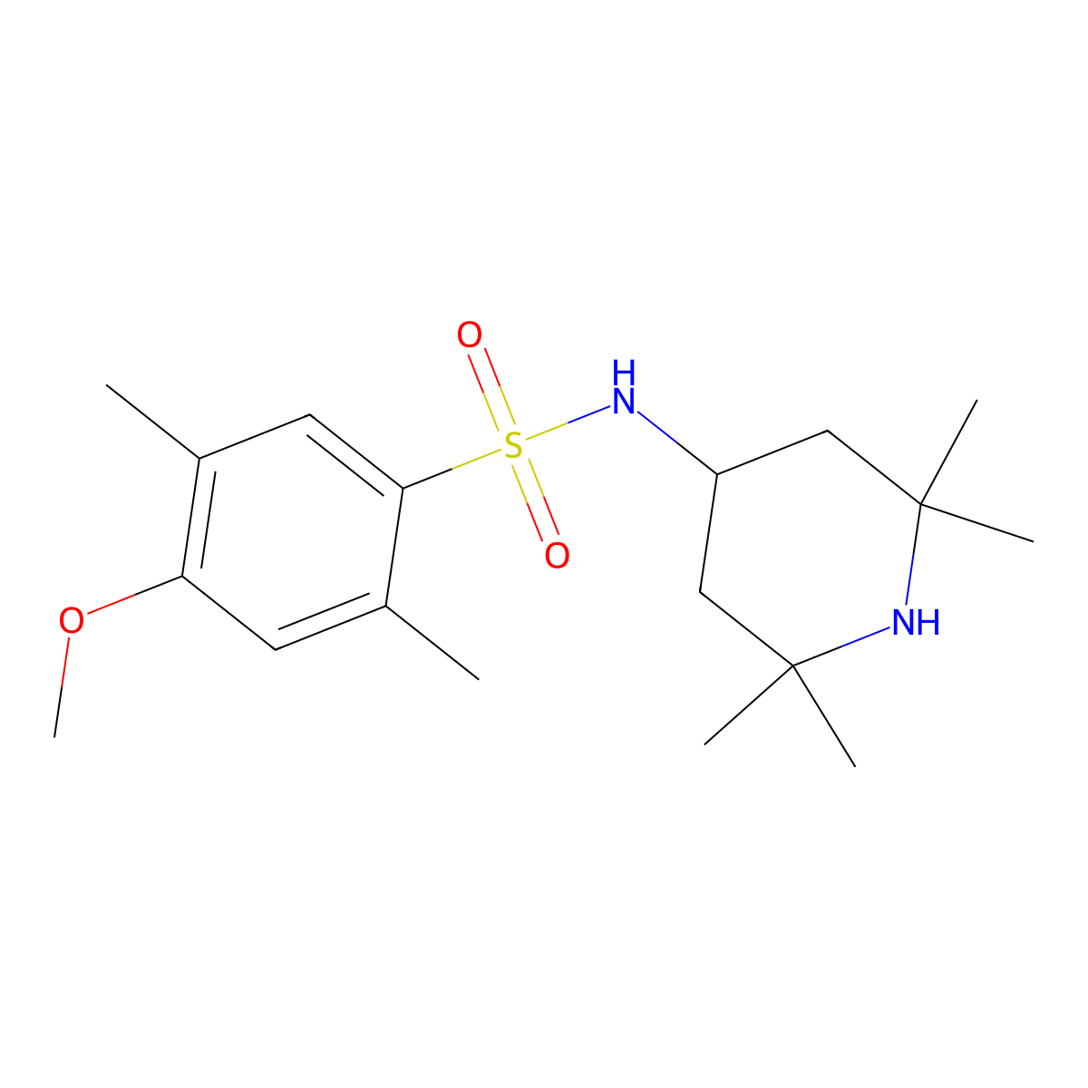 4-Methoxy-2,5-dimethyl-N-(2,2,6,6-tetramethyl-piperidin-4-yl)-benzenesulfonamide molecular structure, CAS 799258-75-6