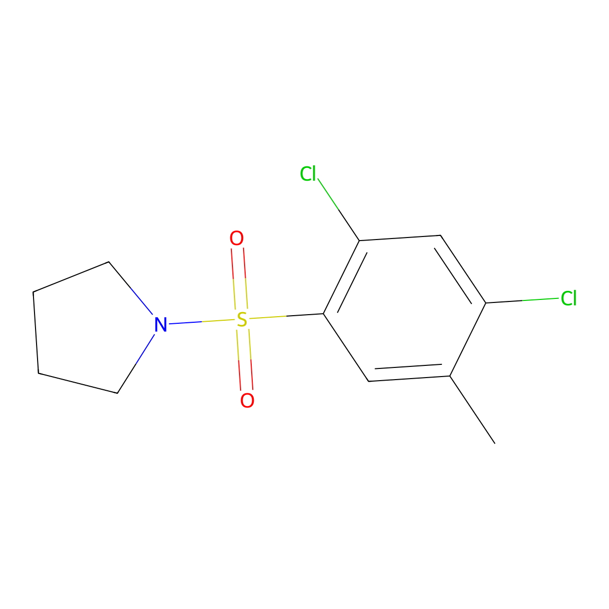 1-(2,4-Dichloro-5-methylphenyl)sulfonylpyrrolidine molecular structure, CAS 799258-81-4