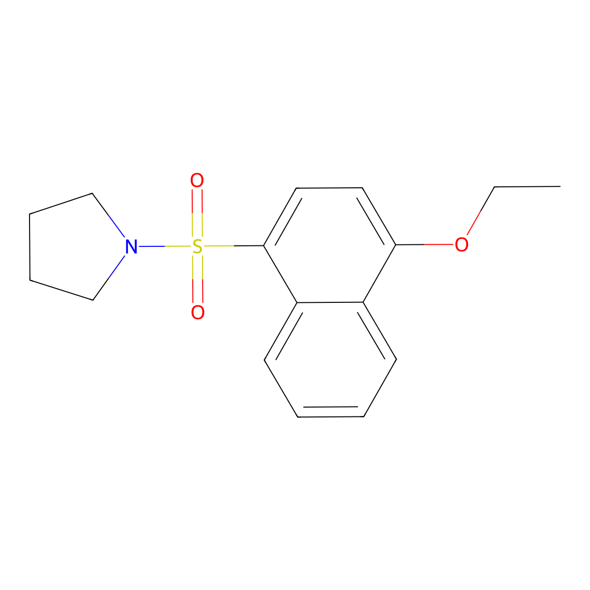 1-(4-Ethoxynaphthalen-1-yl)sulfonylpyrrolidine molecular structure, CAS 799258-83-6