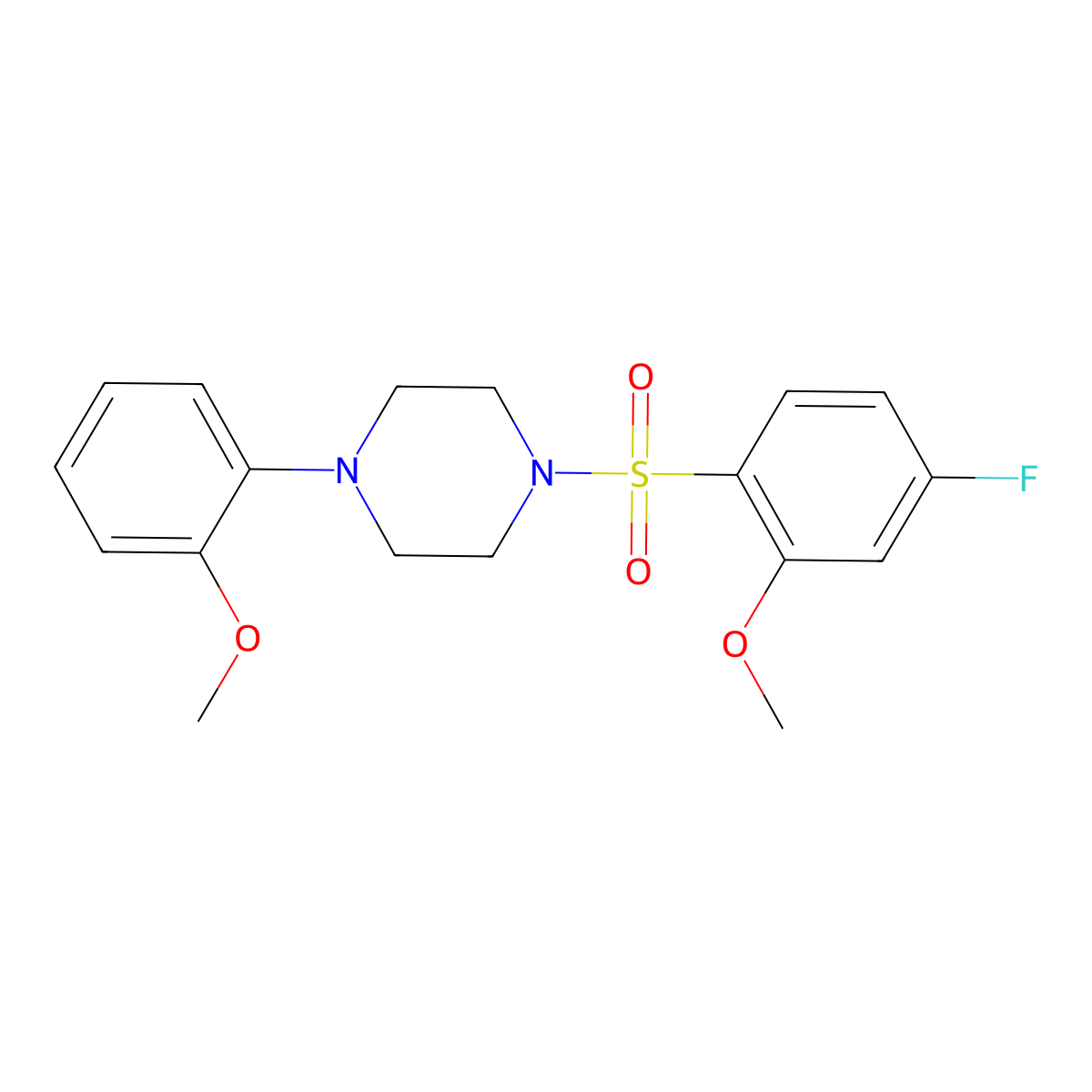 1-(4-Fluoro-2-methoxybenzenesulfonyl)-4-(2-methoxyphenyl)piperazine molecular structure, CAS 799258-89-2