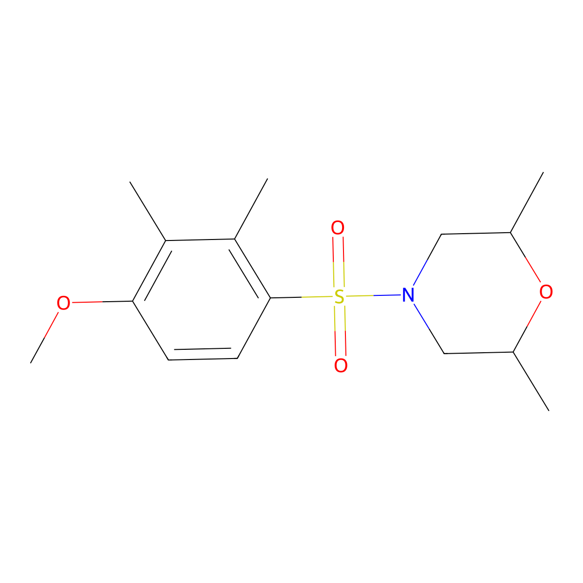 4-(4-Methoxy-2,3-dimethylbenzenesulfonyl)-2,6-dimethylmorpholine molecular structure, CAS 799259-02-2