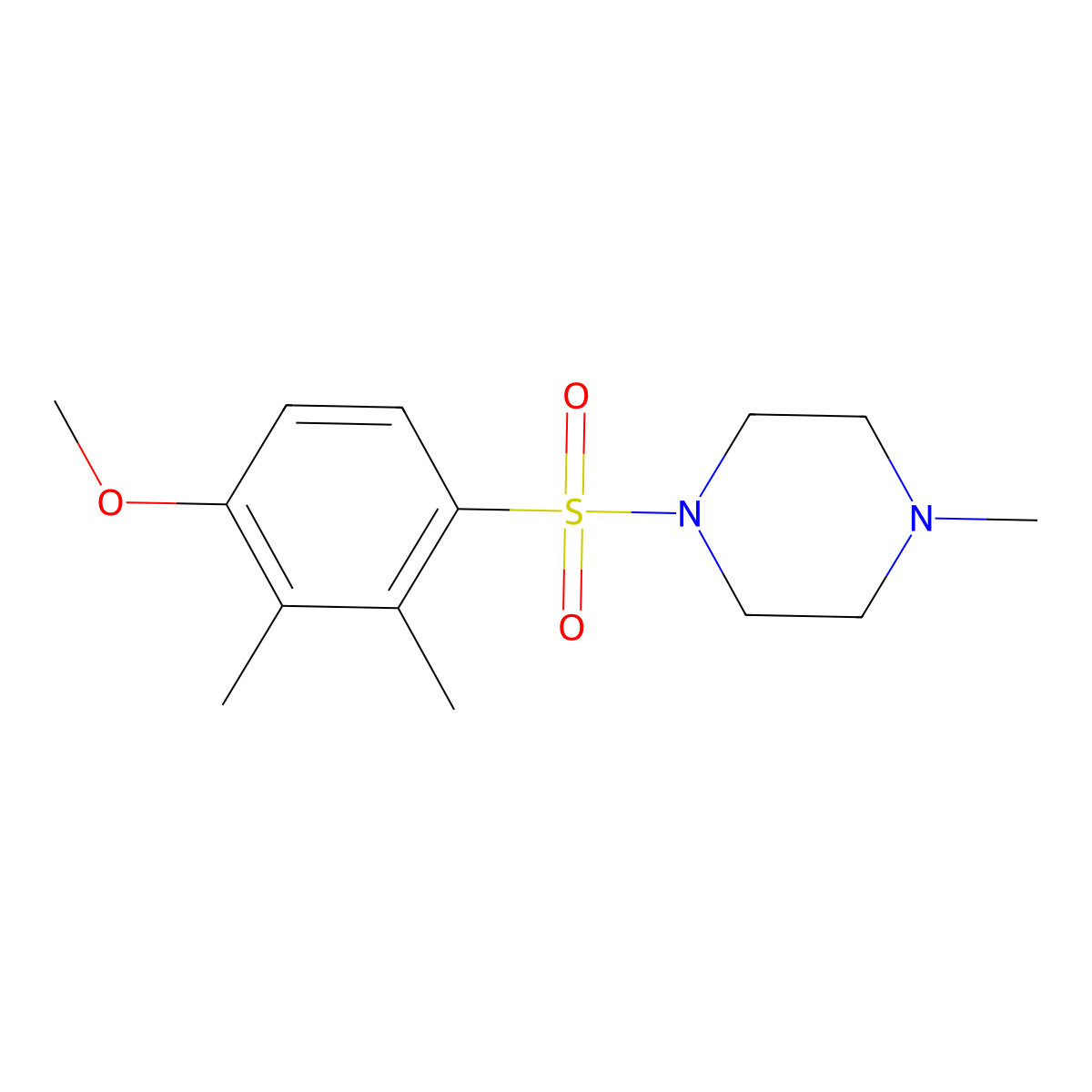 1-(4-Methoxy-2,3-dimethylphenyl)sulfonyl-4-methylpiperazine molecular structure, CAS 799259-03-3