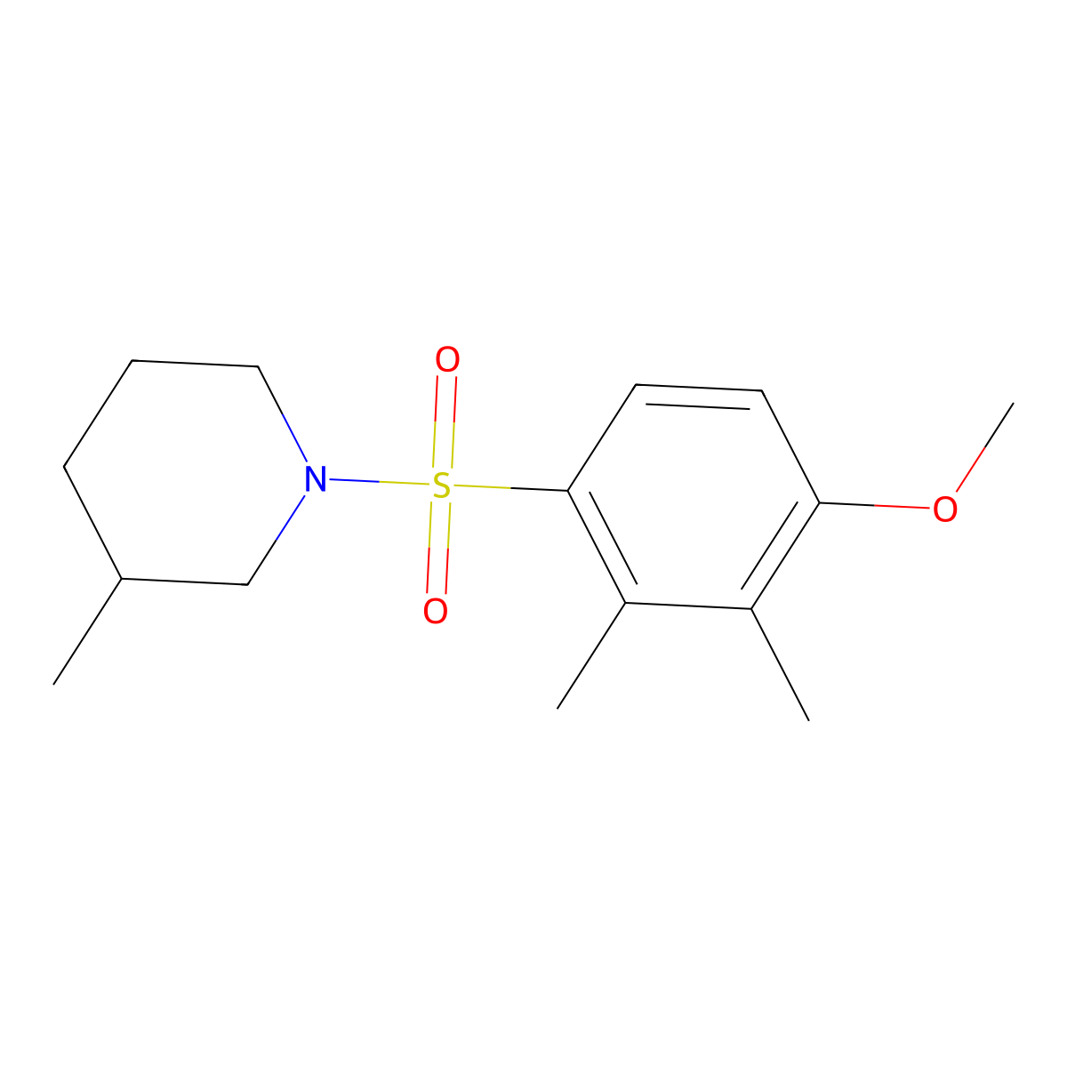 1-(4-Methoxy-2,3-dimethylbenzenesulfonyl)-3-methylpiperidine molecular structure, CAS 799259-04-4