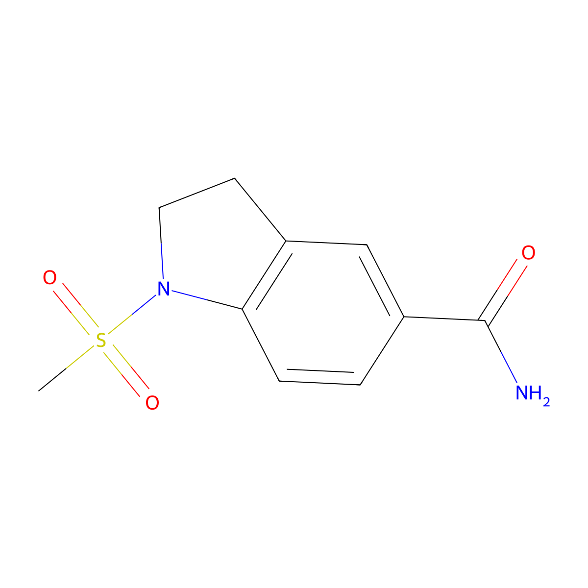 1-(Methylsulfonyl)indoline-5-carboxamide molecular structure, CAS 799259-25-9