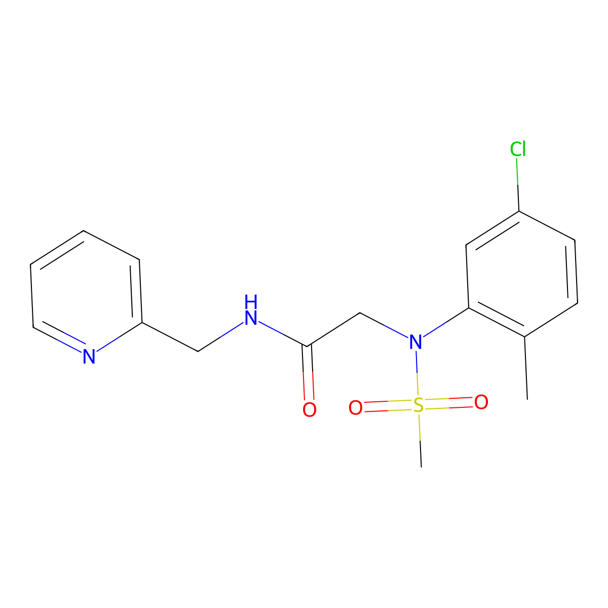2-(5-chloro-2-methyl-N-methylsulfonylanilino)-N-(pyridin-2-ylmethyl)acetamide molecular structure, CAS 799259-70-4