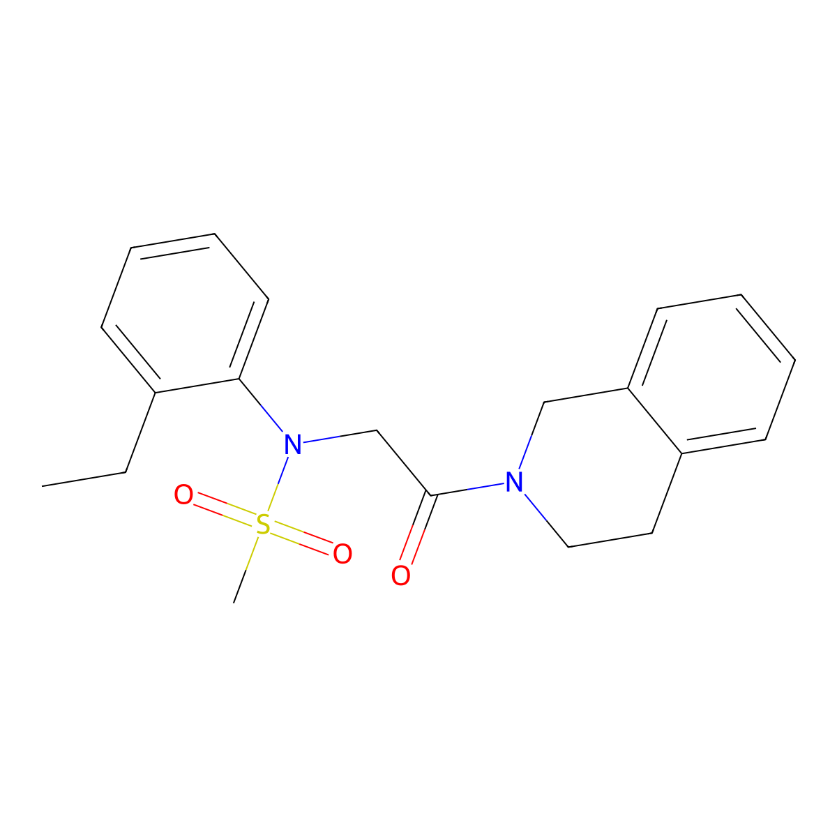 N-(2-(3,4-Dihydroisoquinolin-2(1H)-yl)-2-oxoethyl)-N-(2-ethylphenyl)methanesulfonamide molecular structure, CAS 799259-73-7