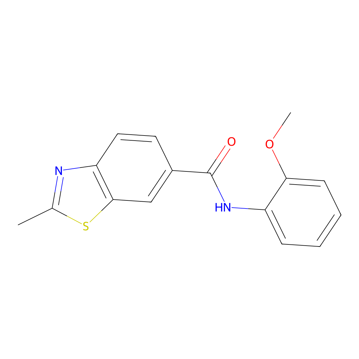 N-(2-methoxyphenyl)-2-methyl-1,3-benzothiazole-6-carboxamide molecular structure, CAS 799259-83-9
