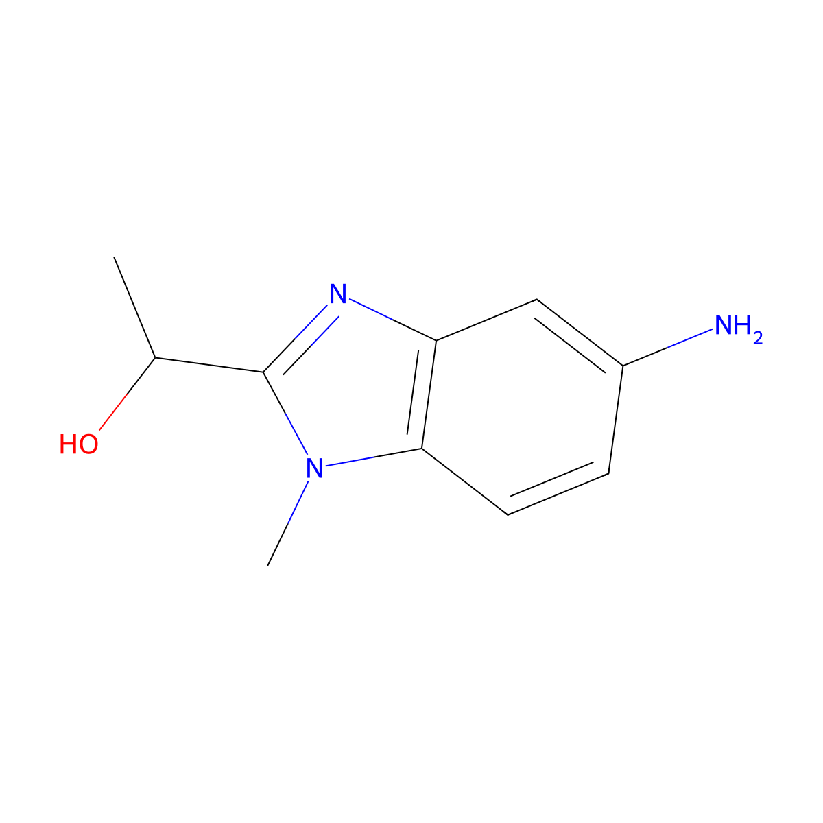 1-(5-amino-1-methyl-1H-benzimidazol-2-yl)ethanol molecular structure, CAS 799260-16-5