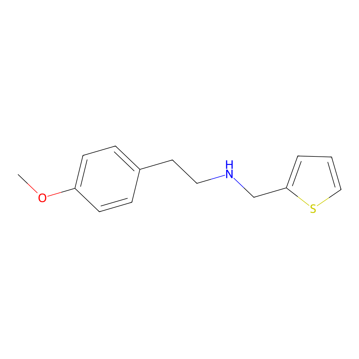 2-(4-methoxyphenyl)-N-(thiophen-2-ylmethyl)ethanamine molecular structure, CAS 799260-54-1