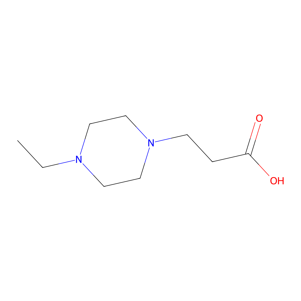 3-(4-Ethylpiperazin-1-yl)propanoic acid molecular structure, CAS 799262-18-3