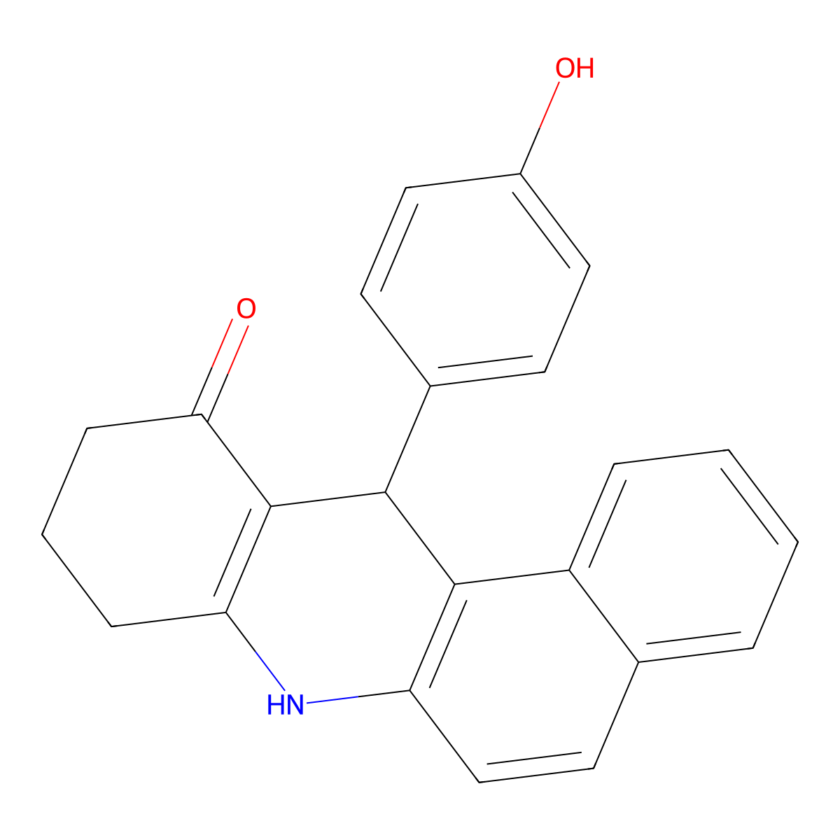 12-(4-Hydroxyphenyl)-8,9,10,12-tetrahydrobenzo[a]acridin-11(7H)-one molecular structure, CAS 799262-19-4