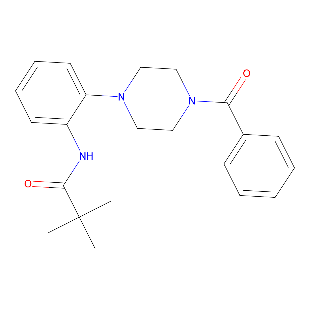 N-[2-(4-benzoylpiperazin-1-yl)phenyl]-2,2-dimethylpropanamide molecular structure, CAS 799262-30-9