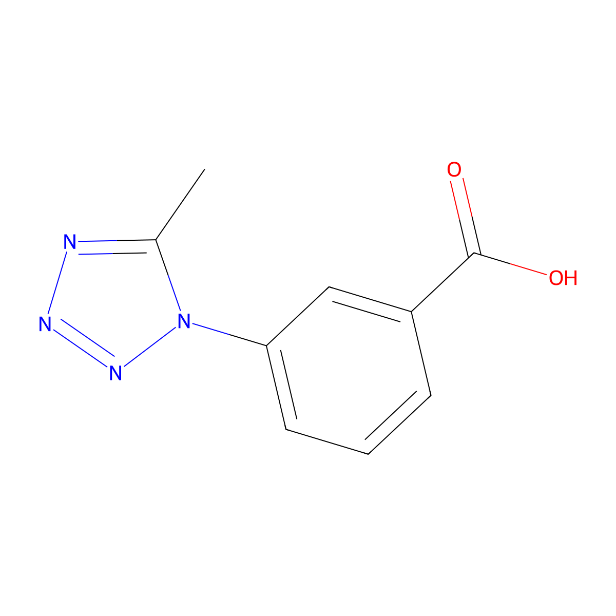 3-(5-Methyl-1H-tetrazol-1-yl)benzoic acid molecular structure, CAS 799262-37-6