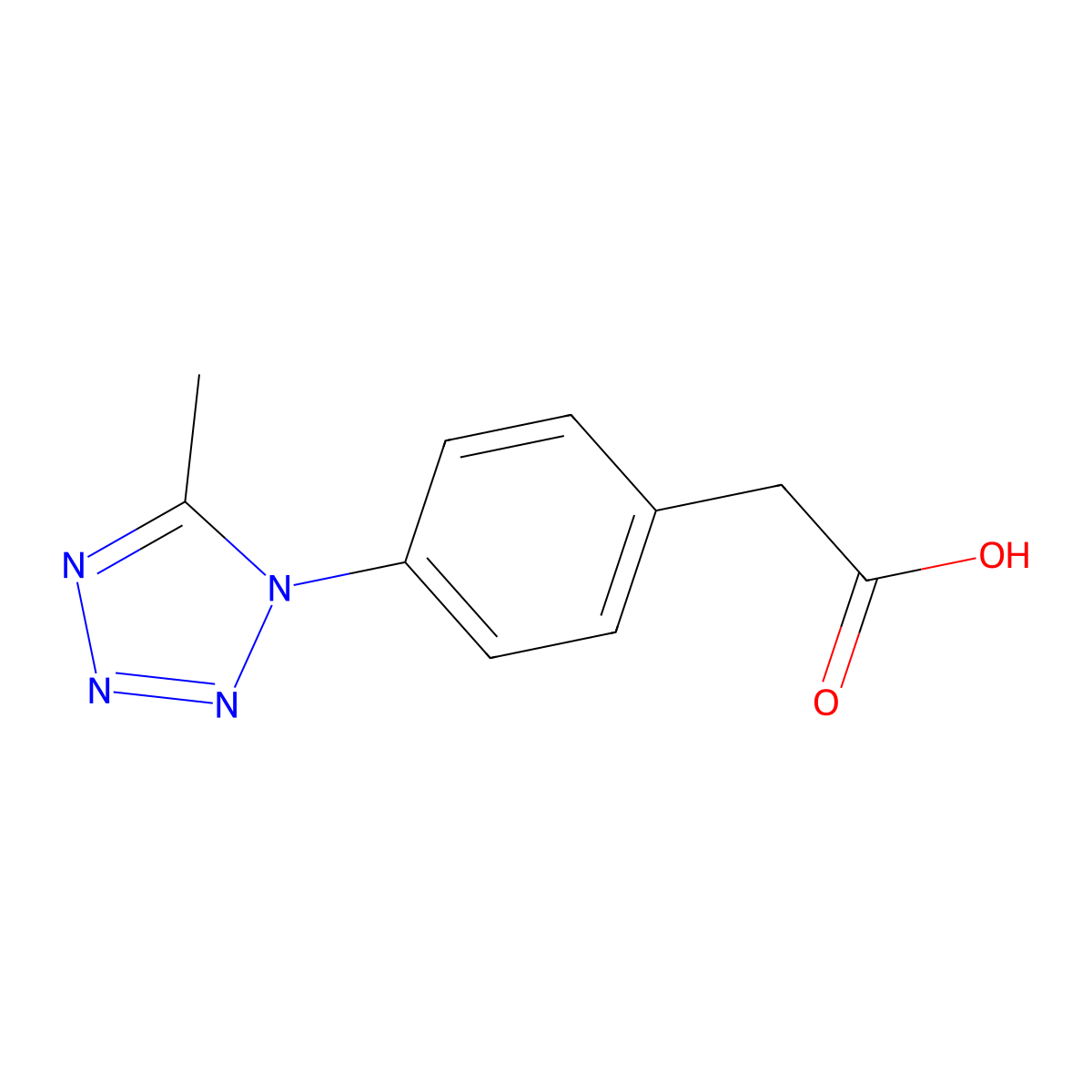 4-(5-Methyl-1H-tetrazol-1-yl)benzeneacetic acid molecular structure, CAS 799262-38-7