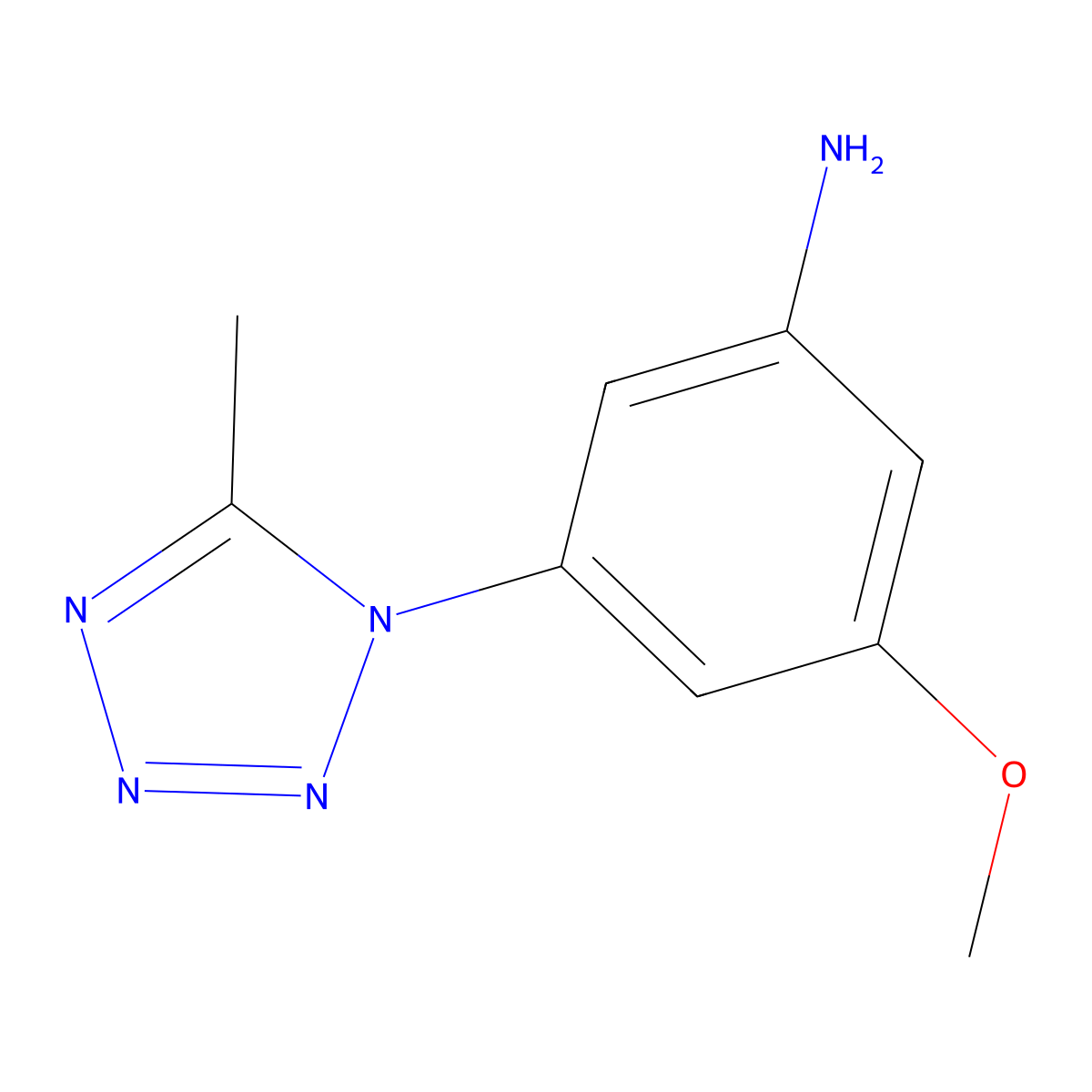 3-Methoxy-5-(5-methyl-1h-tetrazol-1-yl)aniline molecular structure, CAS 799262-39-8