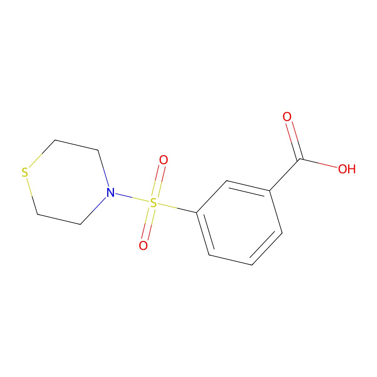 3-(Thiomorpholinosulfonyl)benzoic acid molecular structure, CAS 799262-54-7