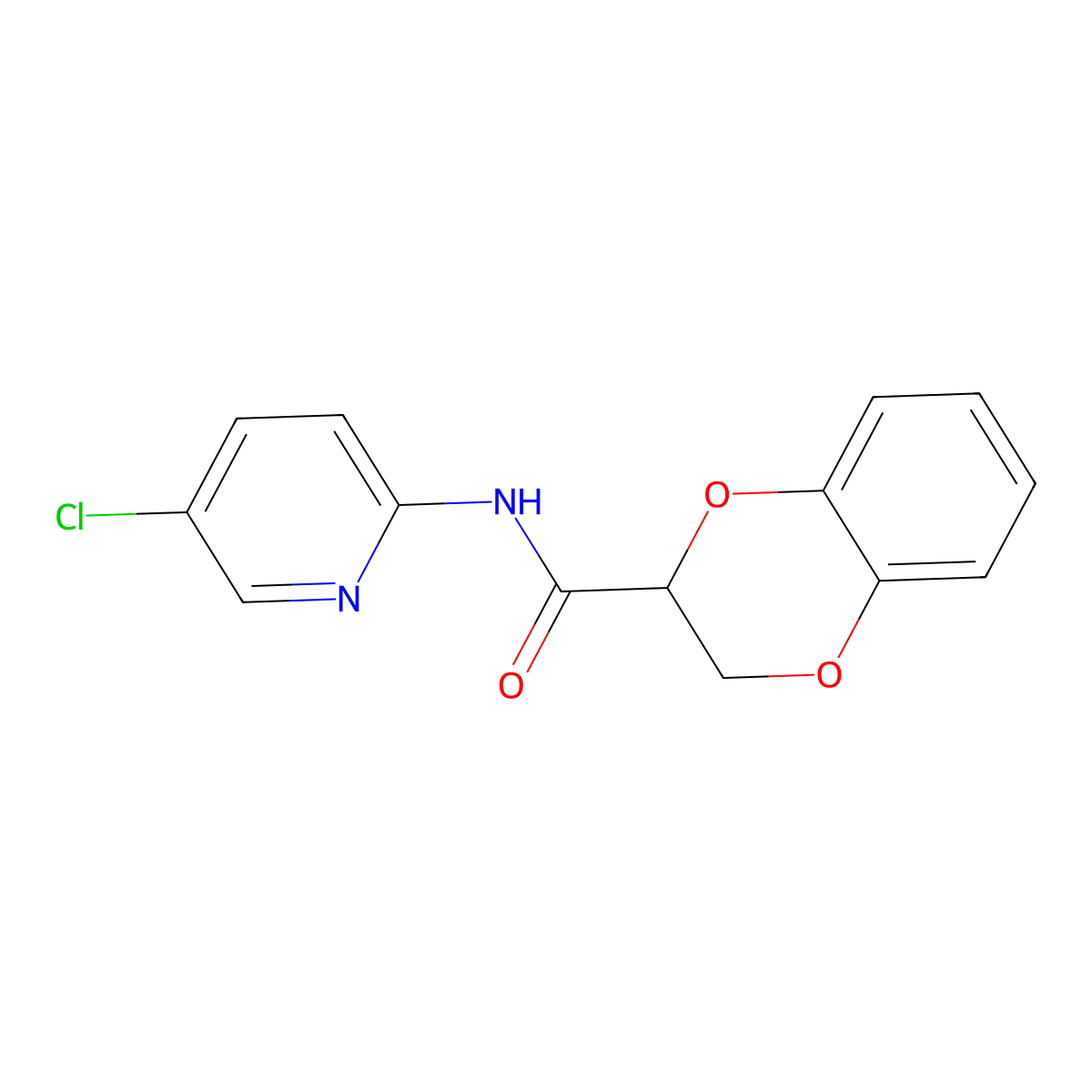 N-(5-chloropyridin-2-yl)-2,3-dihydro-1,4-benzodioxine-3-carboxamide molecular structure, CAS 799263-65-3