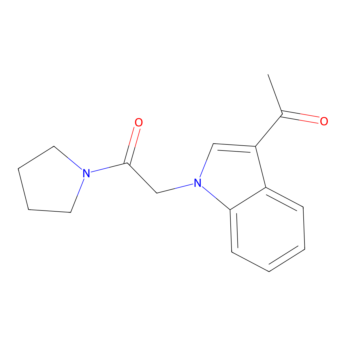 2-(3-Acetylindol-1-yl)-1-pyrrolidin-1-ylethanone molecular structure, CAS 799264-64-5