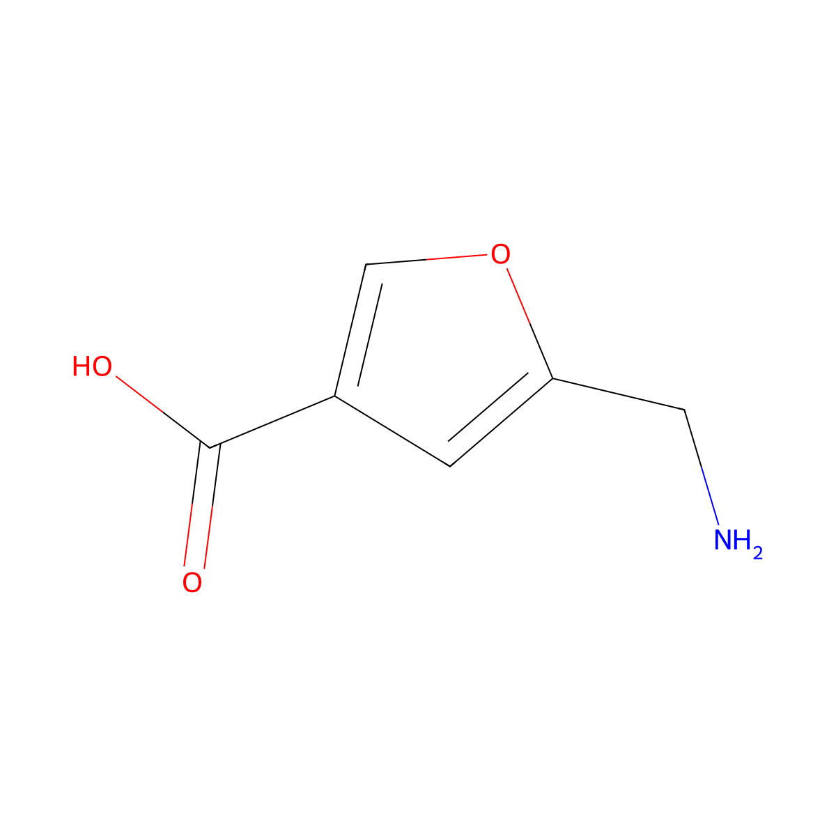 5-(Aminomethyl)furan-3-carboxylic acid molecular structure, CAS 799264-74-7