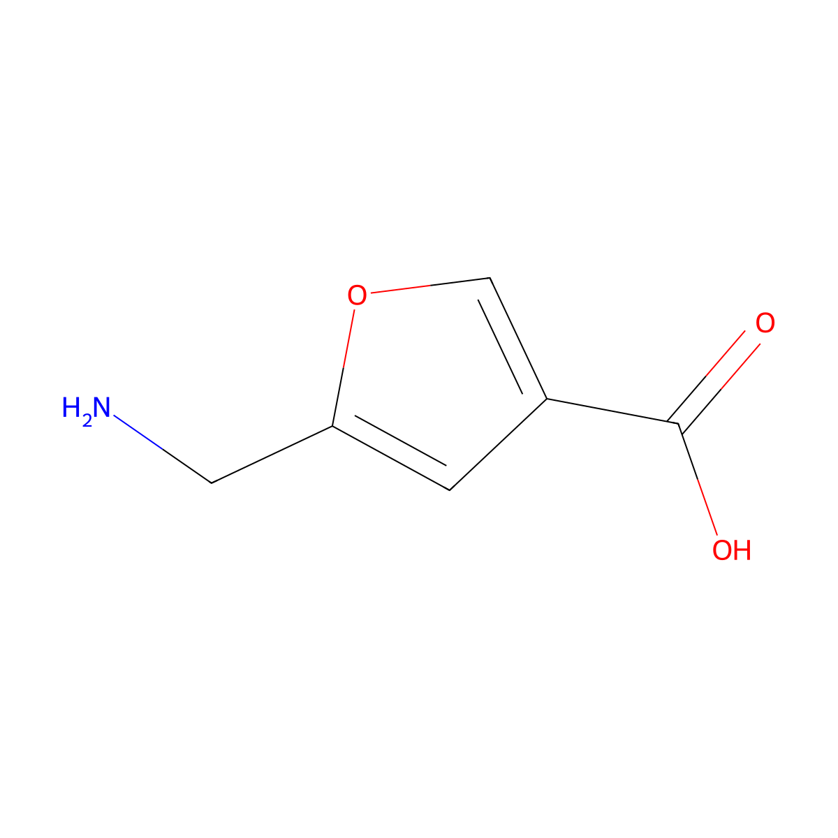 5-(Aminomethyl)furan-3-carboxylic acid molecular structure, CAS 799264-74-7