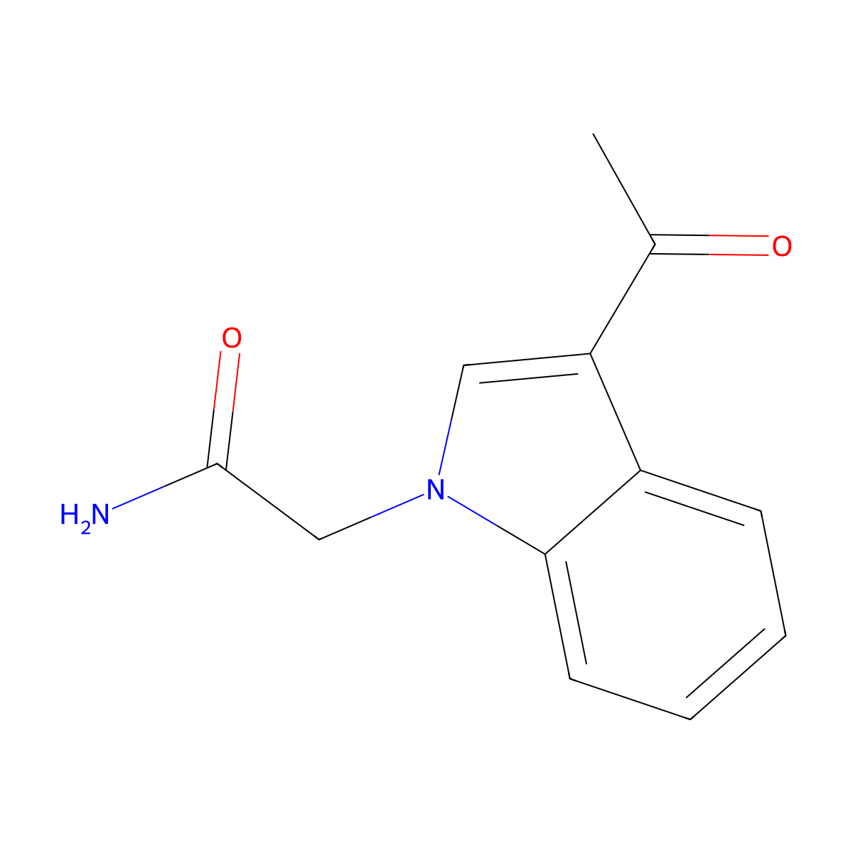 2-(3-Acetyl-1H-indol-1-YL)acetamide molecular structure, CAS 799264-84-9