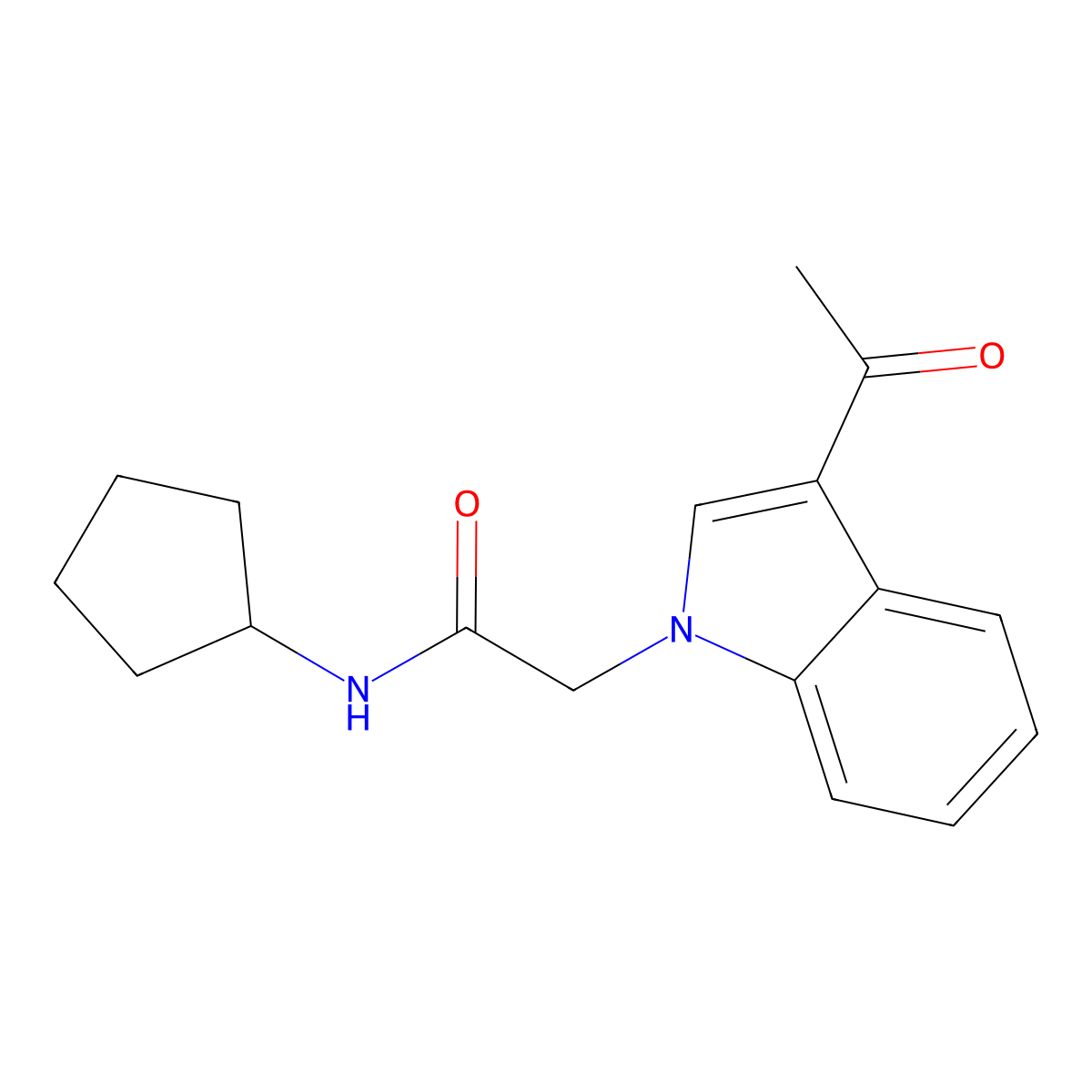 2-(3-acetylindol-1-yl)-N-cyclopentylacetamide molecular structure, CAS 799264-94-1