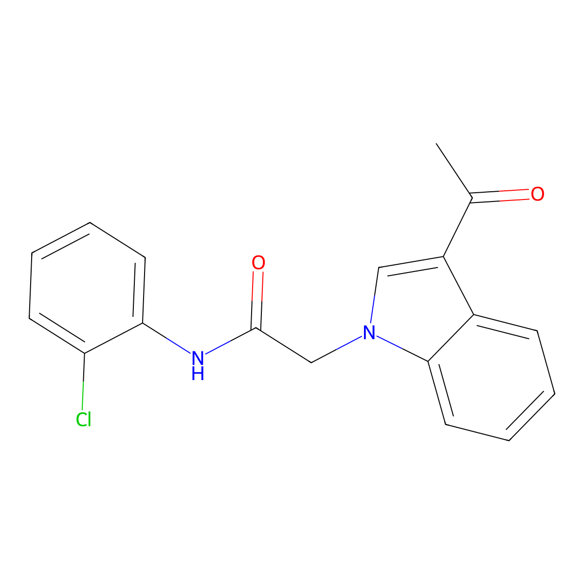 2-(3-acetylindol-1-yl)-N-(2-chlorophenyl)acetamide molecular structure, CAS 799265-11-5
