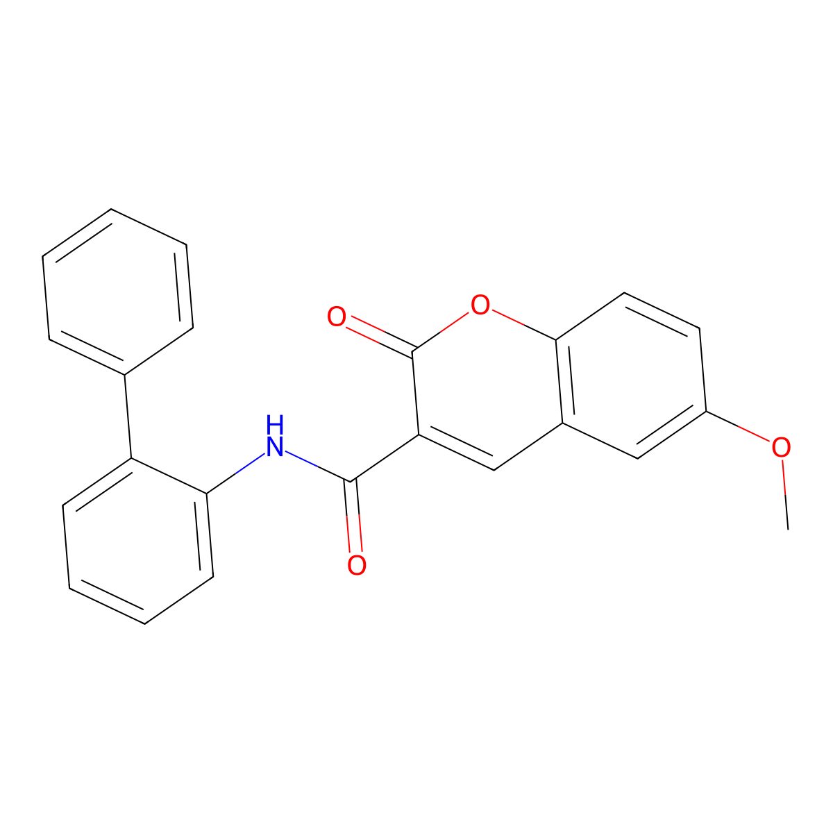 6-Methoxy-2-oxo-2H-chromene-3-carboxylic acid biphenyl-2-ylamide molecular structure, CAS 799265-87-5