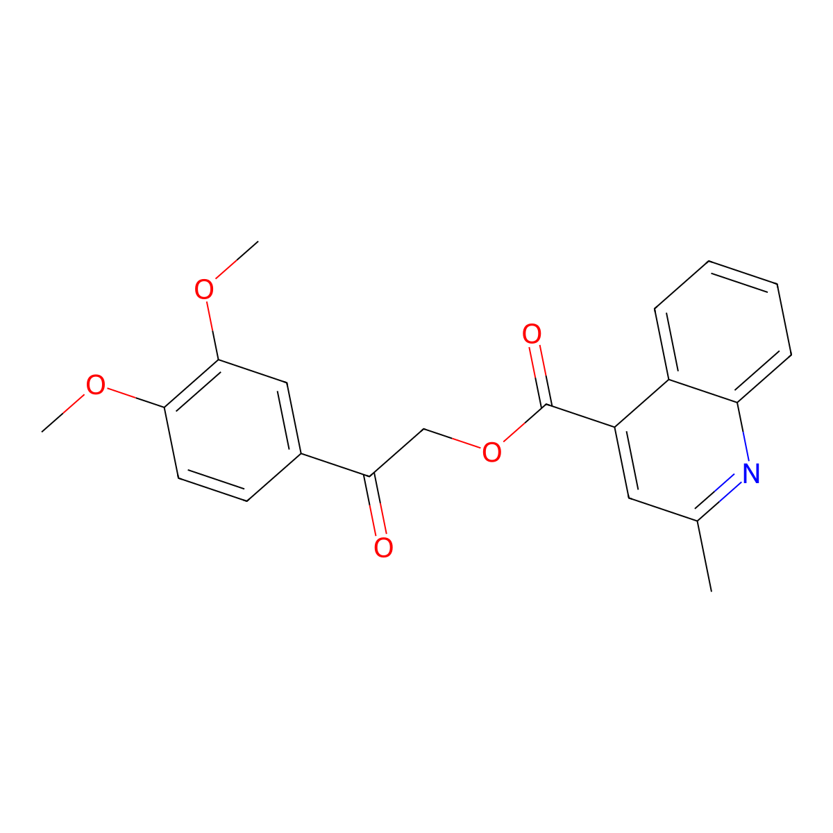 2-(3,4-Dimethoxyphenyl)-2-oxoethyl 2-methylquinoline-4-carboxylate molecular structure, CAS 799265-94-4
