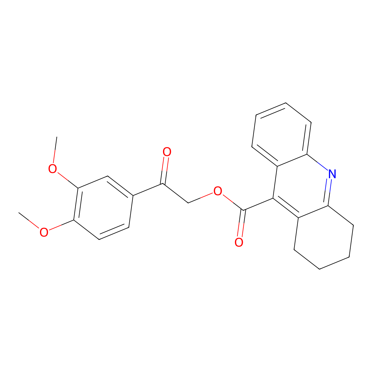 2-(3,4-Dimethoxyphenyl)-2-oxoethyl 1,2,3,4-tetrahydroacridine-9-carboxylate molecular structure, CAS 799265-96-6