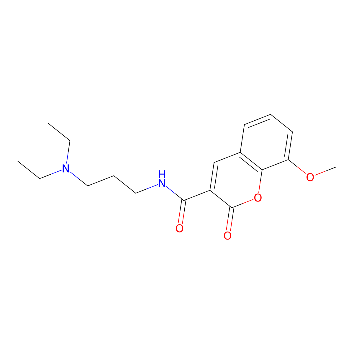N-[3-(diethylamino)propyl]-8-methoxy-2-oxochromene-3-carboxamide molecular structure, CAS 799266-07-2