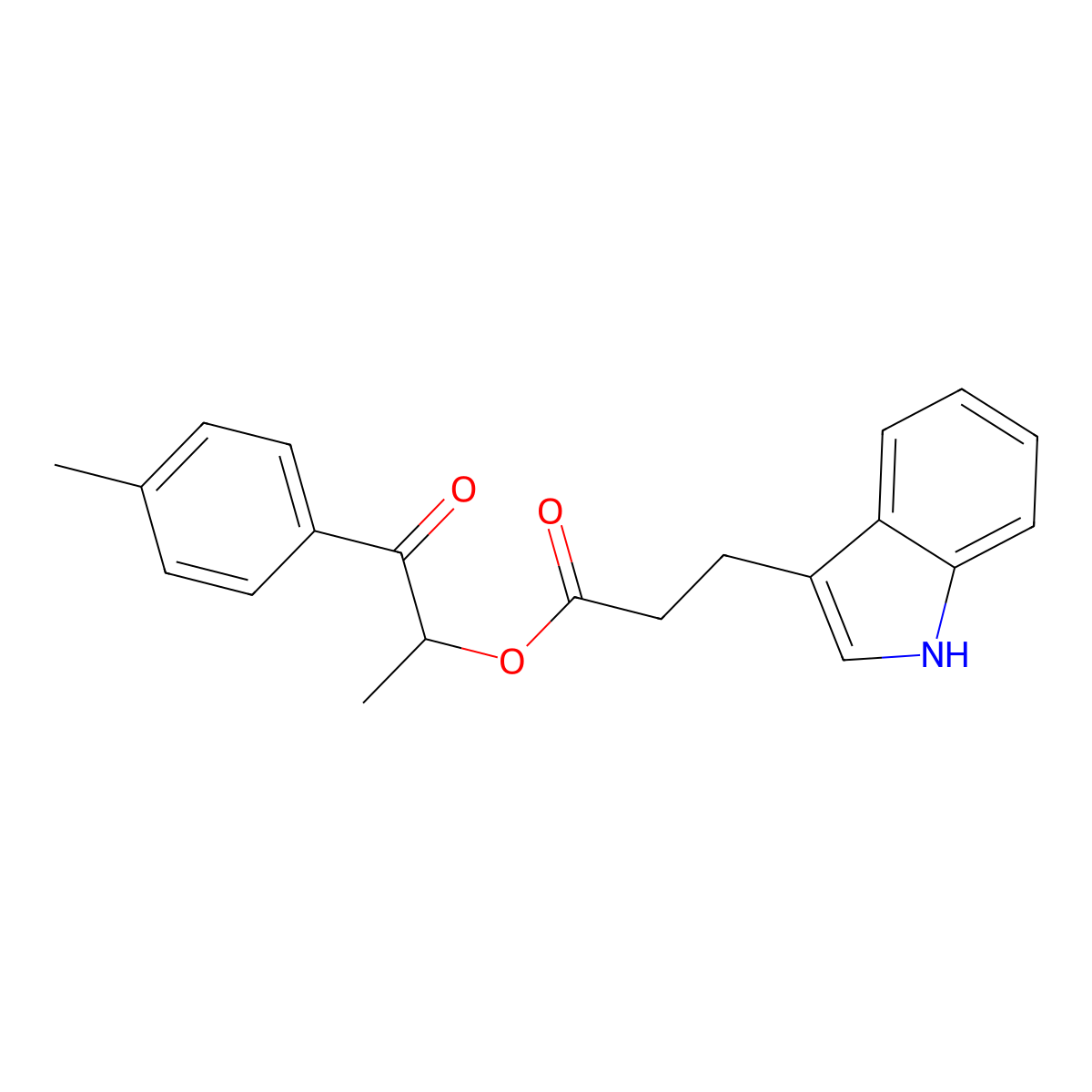 1-oxo-1-(p-tolyl)propan-2-yl 3-(1H-indol-3-yl)propanoate molecular structure, CAS 799266-13-0