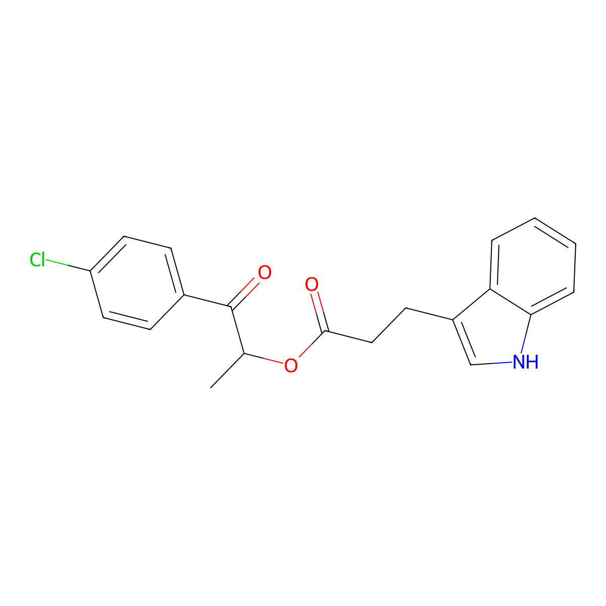 1-(4-chlorophenyl)-1-oxopropan-2-yl 3-(1H-indol-3-yl)propanoate molecular structure, CAS 799266-14-1