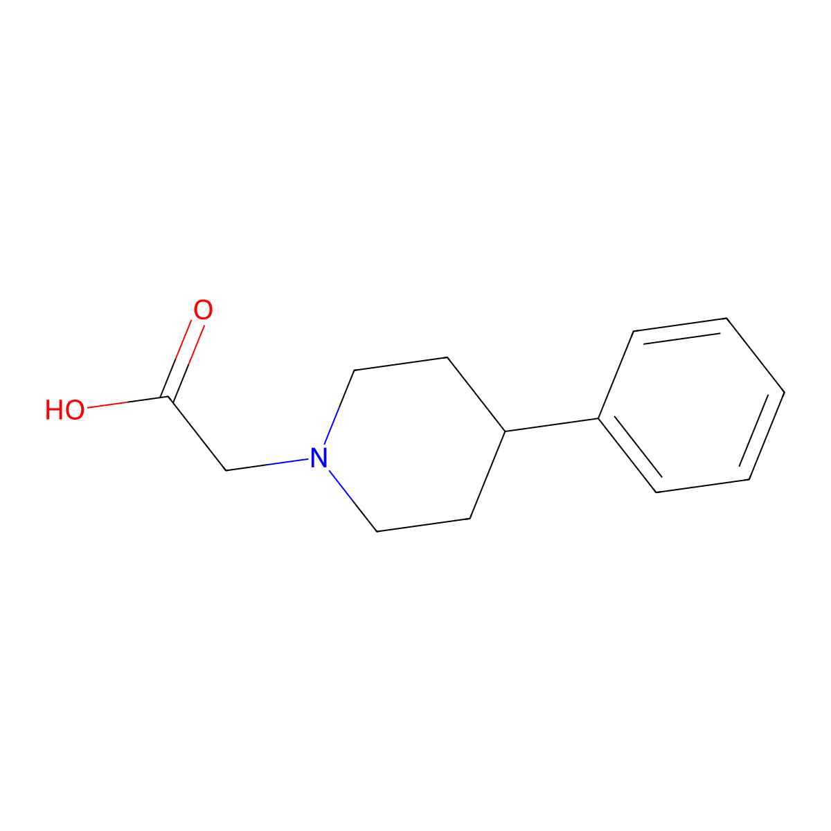 2-(4-Phenylpiperidin-1-yl)acetic acid molecular structure, CAS 799266-57-2