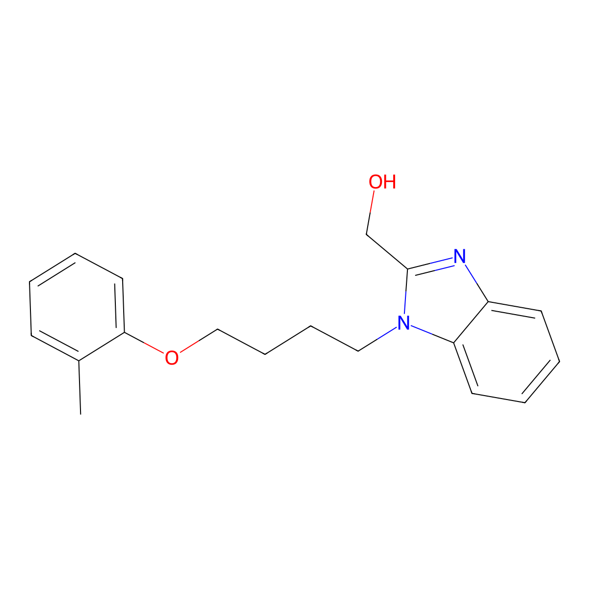 (1-(4-(o-tolyloxy)butyl)-1H-benzo[d]imidazol-2-yl)methanol molecular structure, CAS 799266-61-8