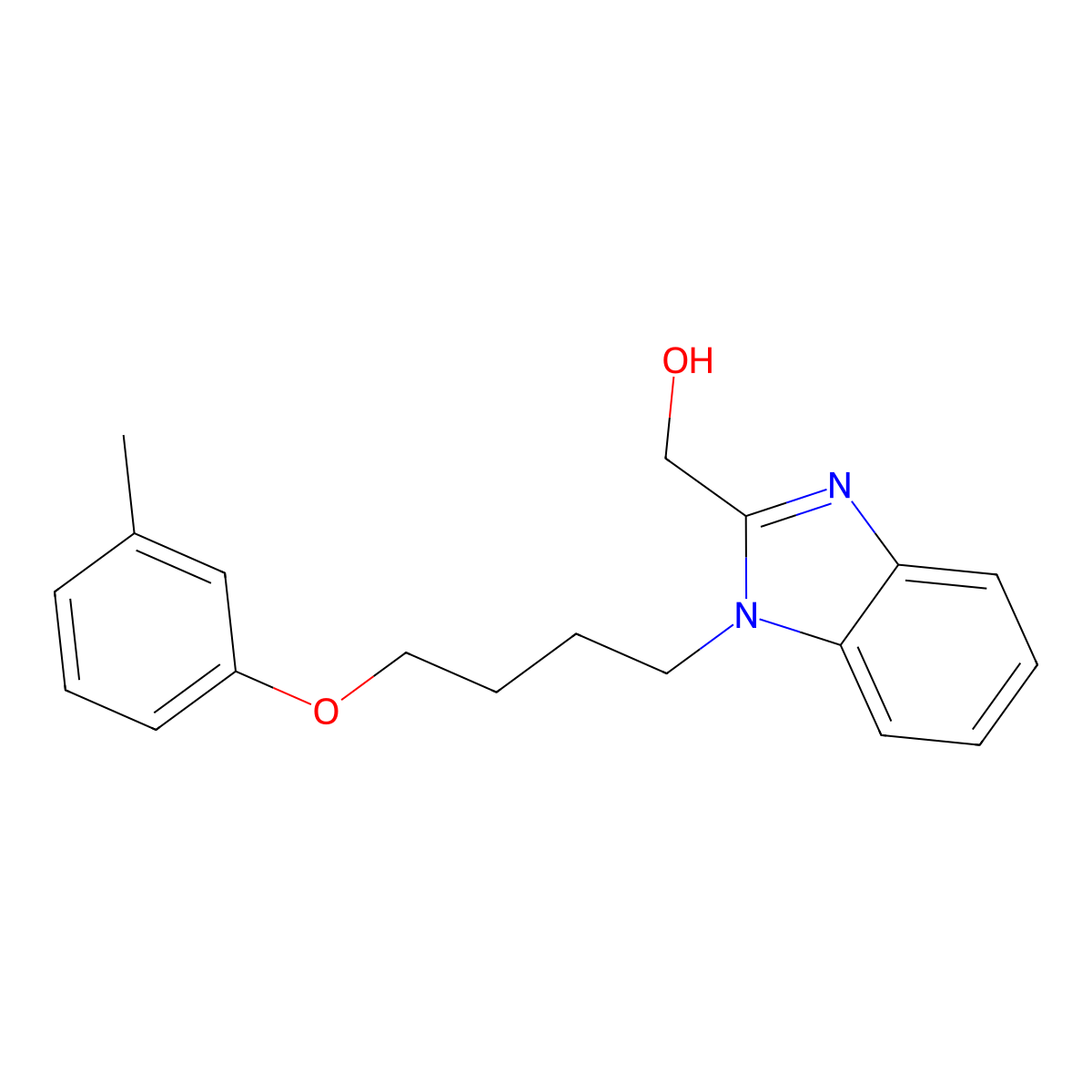 [1-(4-m-Tolyloxy-butyl)-1H-benzoimidazol-2-yl]-methanol molecular structure, CAS 799266-62-9