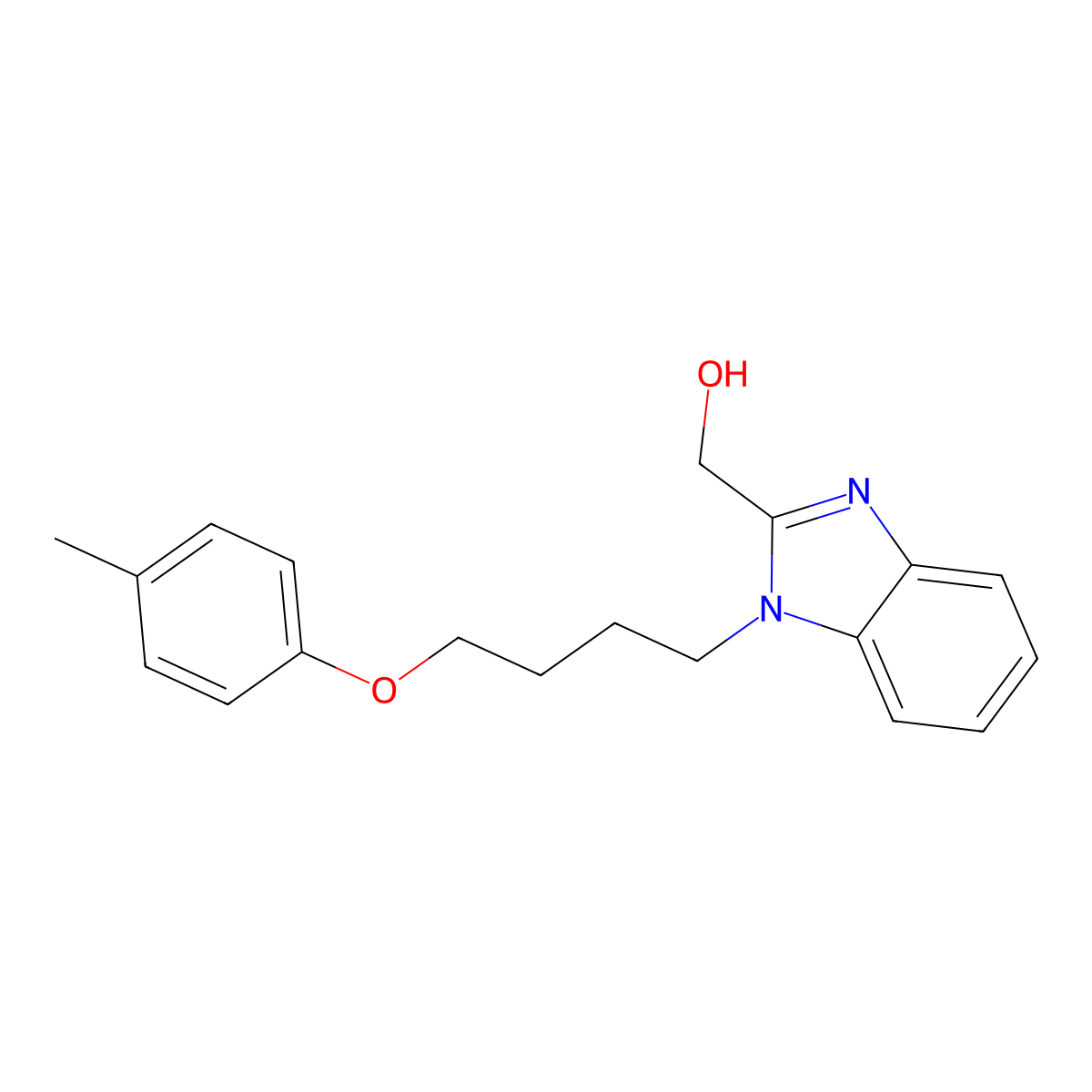 (1-(4-(p-tolyloxy)butyl)-1H-benzo[d]imidazol-2-yl)methanol molecular structure, CAS 799266-63-0