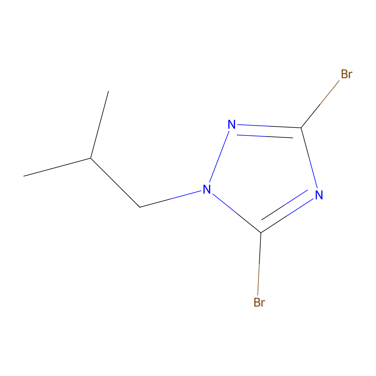 3,5-Dibromo-1-(2-methylpropyl)-1H-1,2,4-triazole molecular structure, CAS 799269-66-2