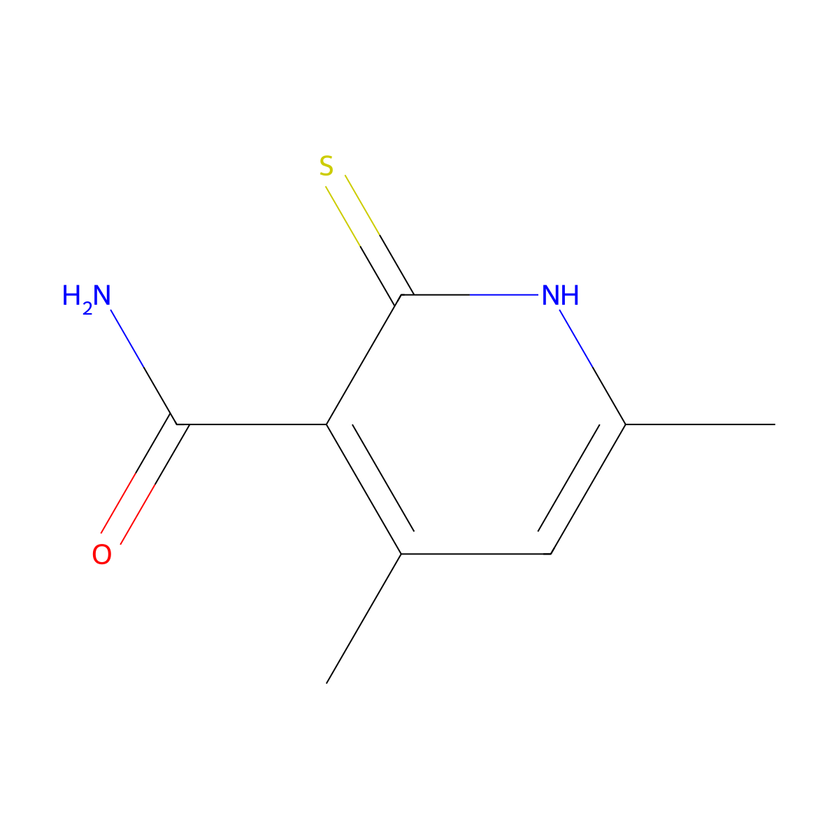 2-Mercapto-4,6-dimethylnicotinamide molecular structure, CAS 79927-21-2