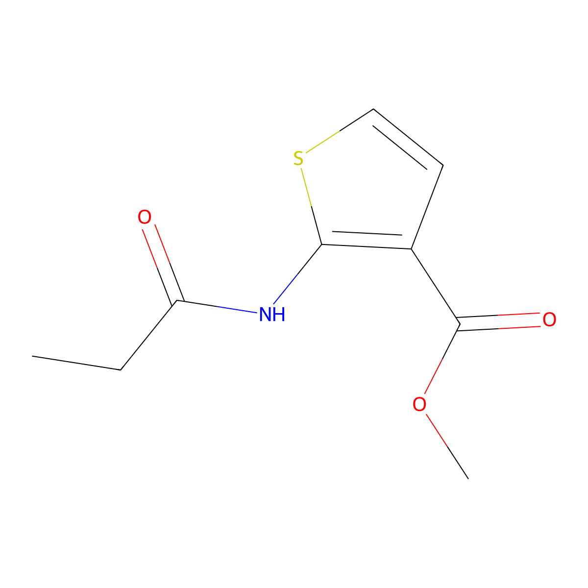 Methyl 2-(propanoylamino)thiophene-3-carboxylate molecular structure, CAS 79927-63-2