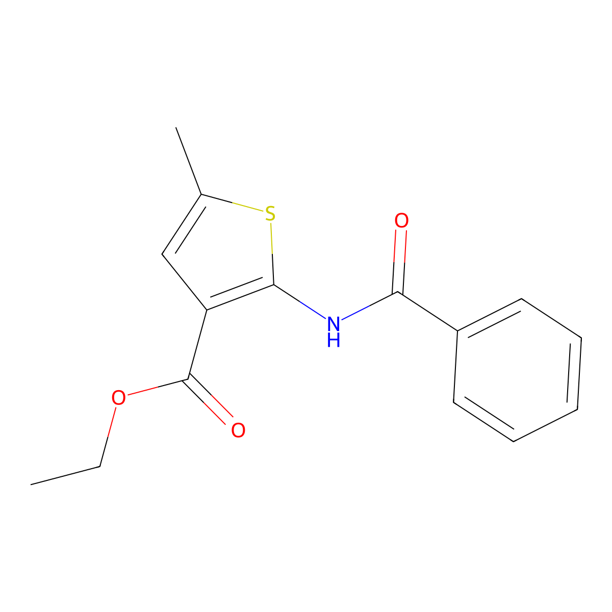 Ethyl 2-benzamido-5-methylthiophene-3-carboxylate molecular structure, CAS 79927-65-4
