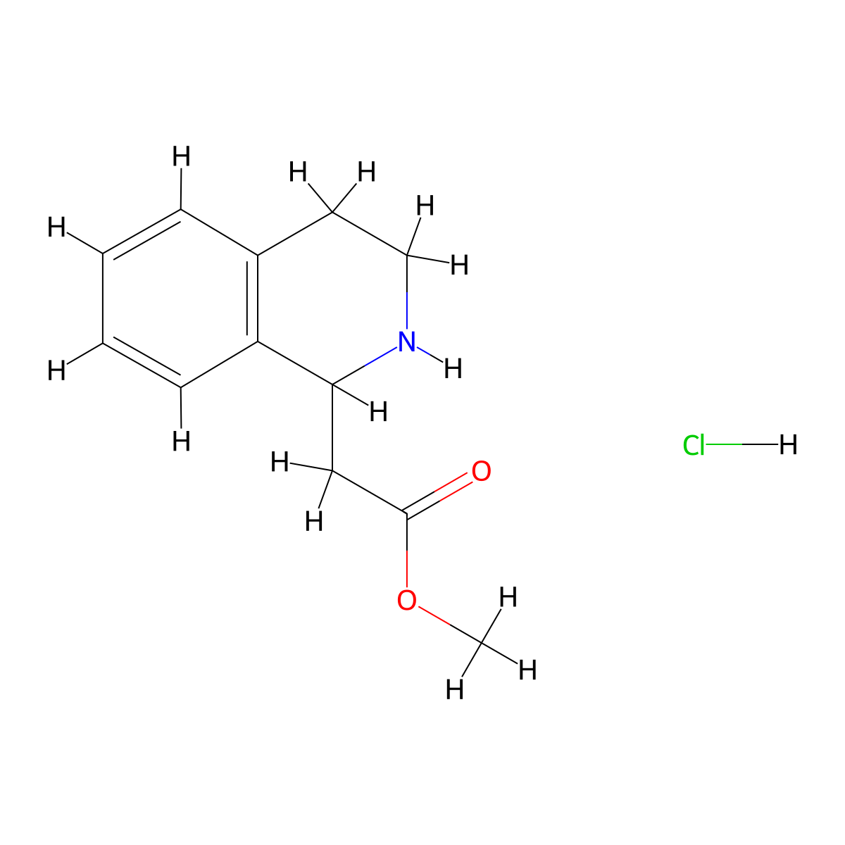 Methyl 2-(1,2,3,4-tetrahydroisoquinolin-1-yl)acetate hydrochloride molecular structure, CAS 799274-03-6