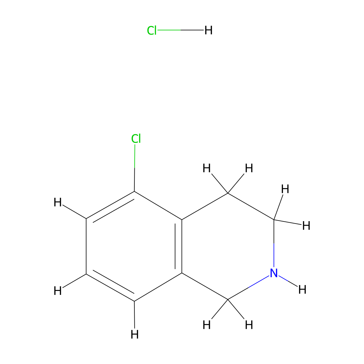 5-Chloro-1,2,3,4-tetrahydroisoquinoline hydrochloride molecular structure, CAS 799274-05-8