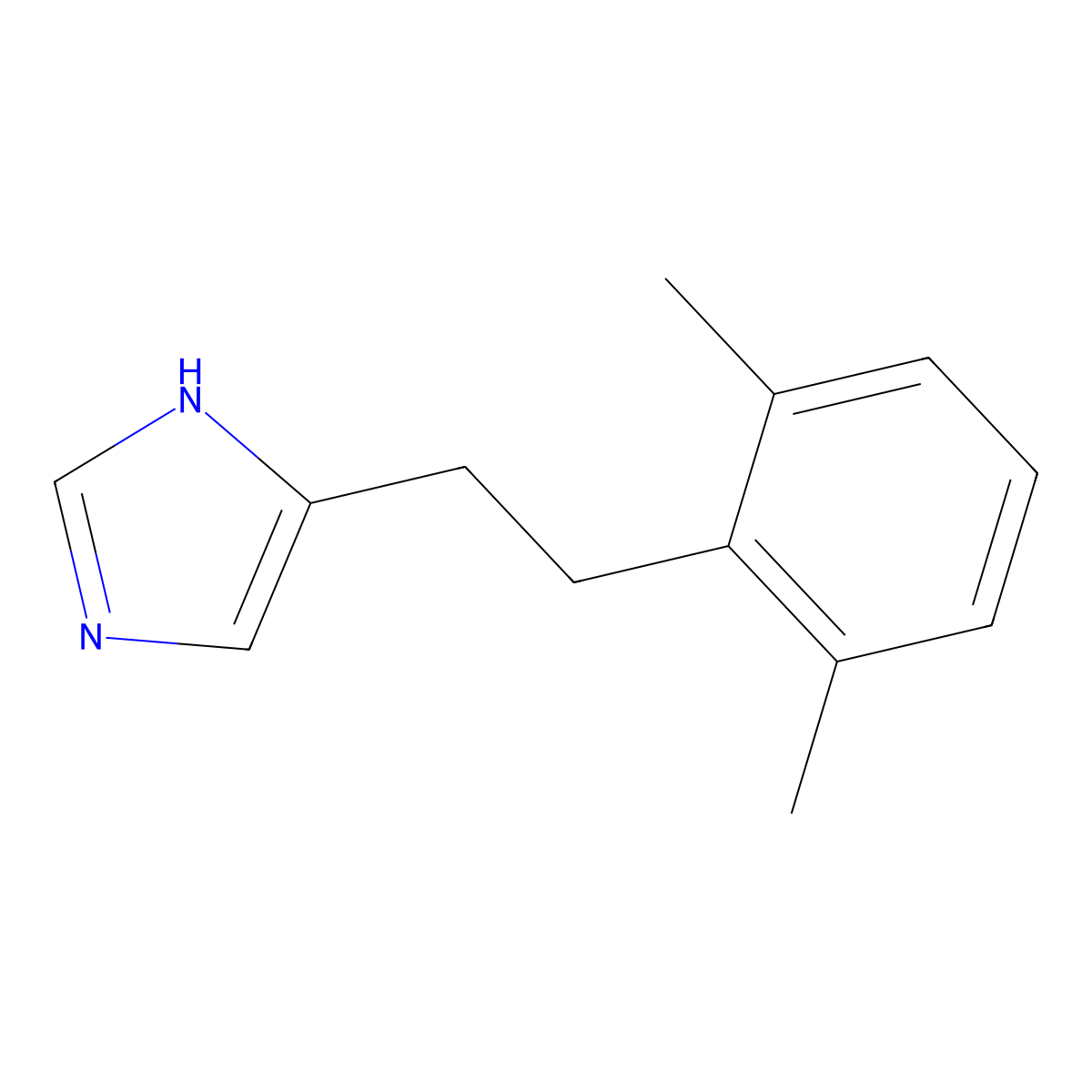 4(5)-2-(2,6-Dimethylphenyl)ethylimidazole molecular structure, CAS 79928-22-6